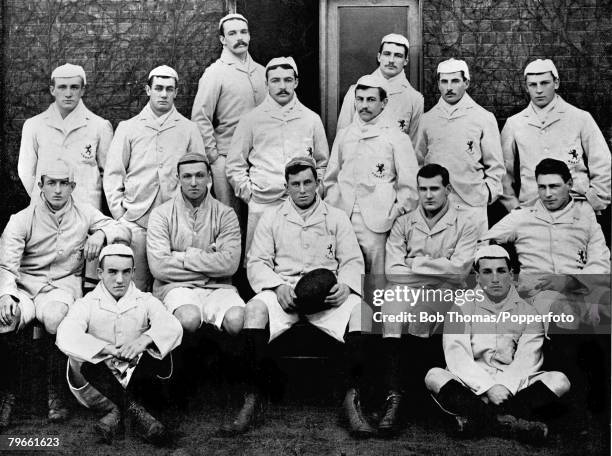 Sport, Rugby Union, Cambridge University Team 1894-95, A F Todd and S J Lawry C Dixon; W G Druce; R Griffiths; S P Bell; H B Taylor and W Falcon, L E...