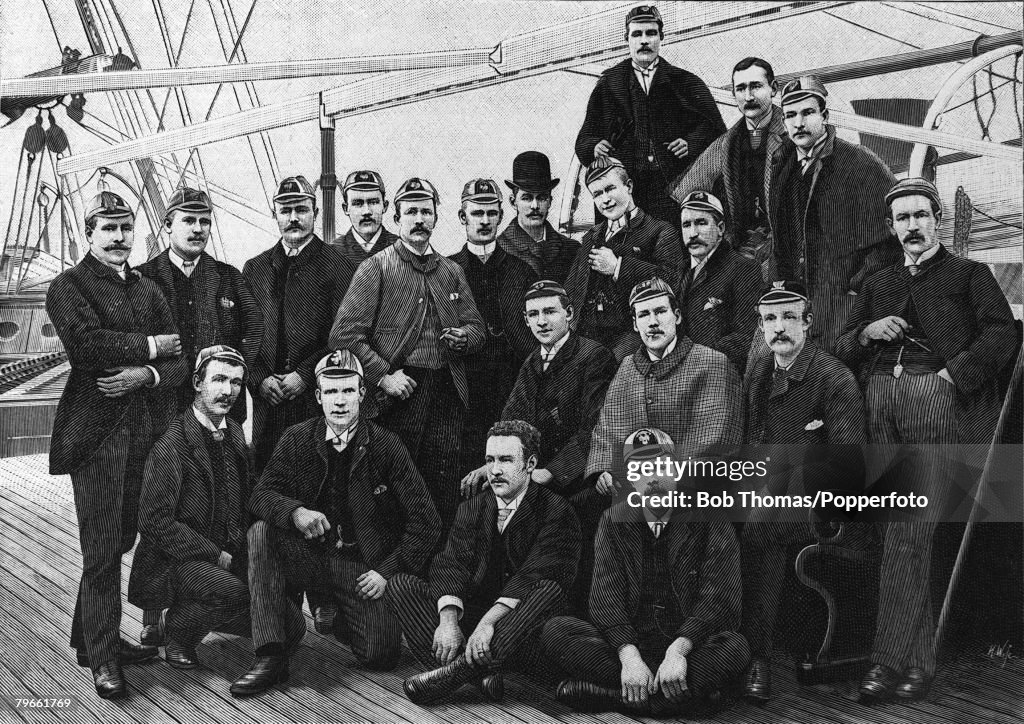 Sport, Rugby Union, 1888, The England Rugby Football team are pictured on board a ship bound for a tour of Australia