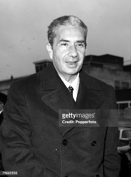 London, England, 19th December 1970, Italian Foreign Minister Aldo Moro is pictured at Heathrow after Downing Street talks