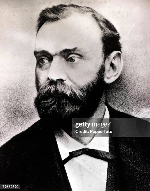 19th Century, A portrait of Swedish chemist and philanthropist Alfred Nobel, , after whom the famous Nobel Peace Prize was named
