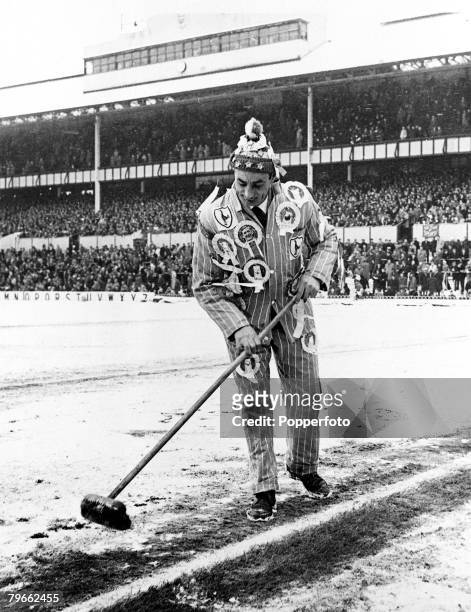 Sport, Football, London, England, 16th January 1963, FA Cup Third Round, Tottenham Hotspur 0 v Burnley 3, A Spurs fan wearing a bobble hat and a...