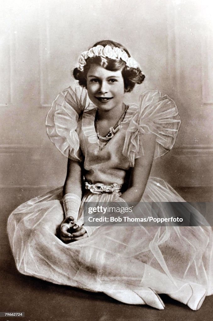 British Royalty, circa 1932, H,R,H,Princess Elizabeth (Queen Elizabeth II), daughter of The Duke and Duchess of York pictured in ballet outfit