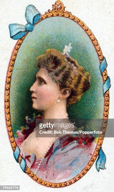 Cigarette card, , European Royalty, H,R,H, Princess Irene of Prussia, born July 11th 1866 and married Prince Henry of Prussia in 1888