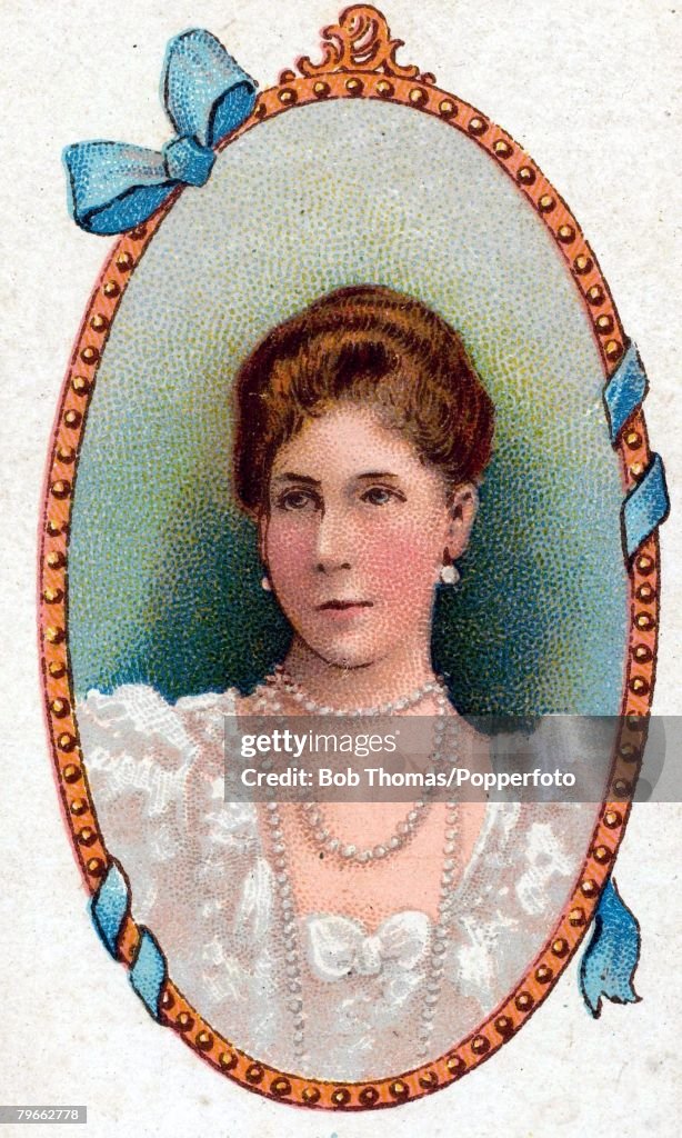 Cigarette card, (produced circa 1900), European Royalty, H,R,H, Victoria Melita, Grand Duchess of Hesse, born November 25th 1876, who married Ernest Louis, Grand Duke of Hesse in 1894