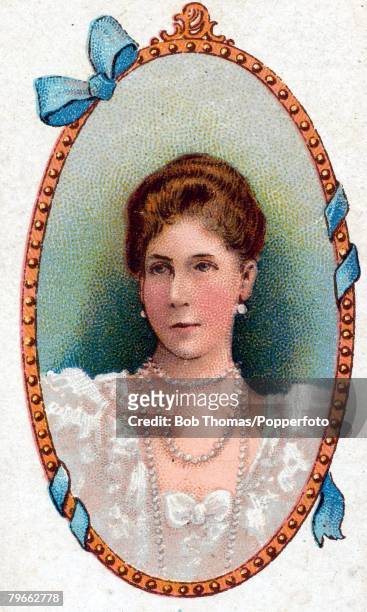 Cigarette card, , European Royalty, H,R,H, Victoria Melita, Grand Duchess of Hesse, born November 25th 1876, who married Ernest Louis, Grand Duke of...