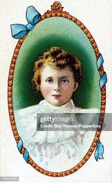 Cigarette card, , European Royalty, Lady Maud Duff, born April 3rd 1893, the youngest daughter of the Duke of Fife and H,R,H, Princess Louise