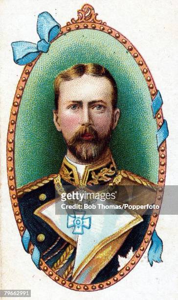 Cigarette card, , European Royalty, Prince Henry of Prussia, born August 14th 1862 and married Princess Irene Mariein 1888