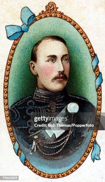 Cigarette card, , European Royalty, Prince Christian Victor of Schleswig-Holstein, born April 14th 1867 and died of fever in South Africa during the...