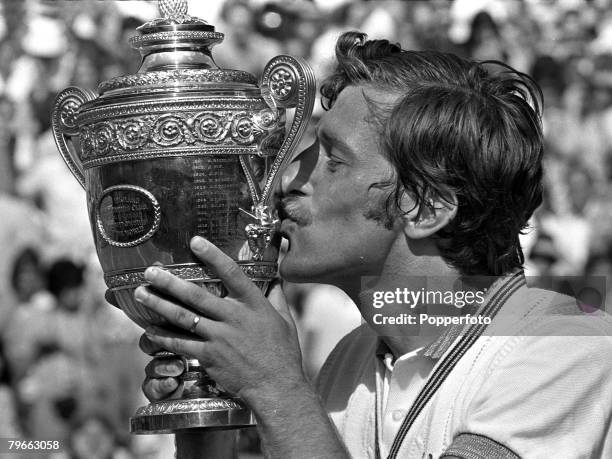 Sport, Tennis, All England Lawn Tennis Championships, Wimbledon, England, 7th June 1973, Mens Singles Final, Czechoslovakia's Jan Kodes kisses the...