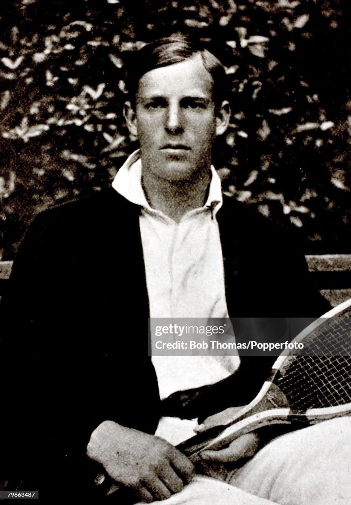 Sport, Tennis, Pic: Circa 1907, Anthony ,Tony Wilding, New Zealand, who was Wimbledon Mens Singles Champion 8 times in the early part of the 20th century