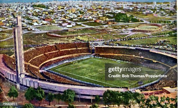 Sport, Football, Colour postcard, Estadio Centenario, Montevideo, Uruguay, the venue for the the first World Cup Final in 1930