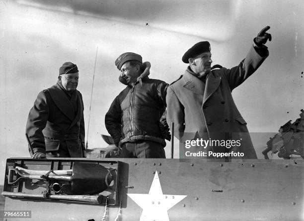 World War II, 26th February 1944, England, Supreme Allied Commander General Dwight Eisenhower , with Deputy Commander Air Chief Marshal Sir Arthur...