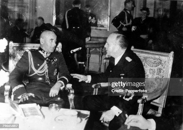Pre-World War II, 29th January 1939, Warsaw, Poland, Herr Joachim von Ribbentrop , the German Reichsminister of Foreign Affairs, is pictured in...