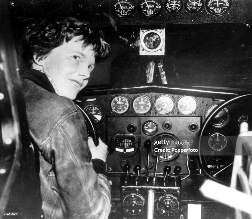 Earhart August 1937, American aviator and pilot Amelia Earhart is pictured at ...
