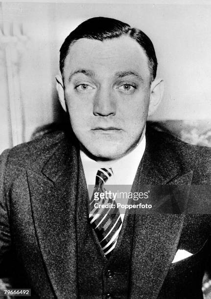 15th April 1935, U,S,A, American gangster "Dutch" Schultz" pictured before going on trial in New York for tax evasion on two million pounds he has on...