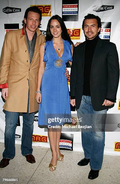 Director Michael Staininger, actress Sofya Skya and actor William Abadie arrive at the Casino Themed Gala to benefit Empower Change Organization at a...