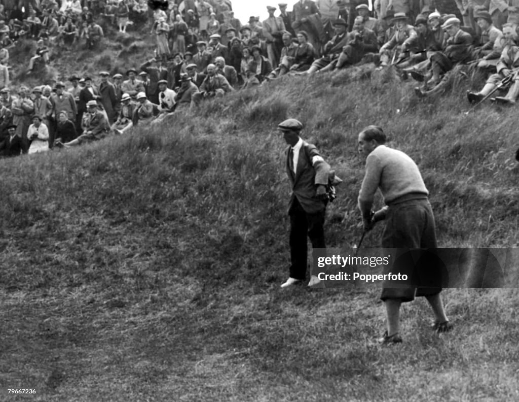 Golf, 29th June, 1934, British golfer Henry Cotton chips onto the green on his way to winning the British open Golf Championship at royal St Georges, Sandwich, Kent