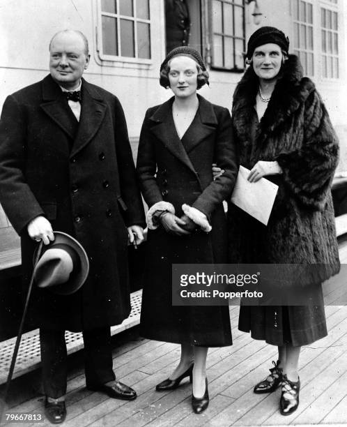 S, Mr and Mrs, Winston Churchill pictured with their daughter Diana