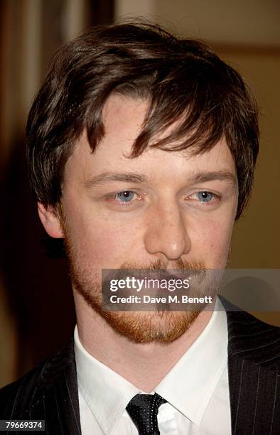 James McAvoy poses in the awards room with the British Actor of the Year Award during the Awards Of The London Film Critics Circle, at the Grosvenor...