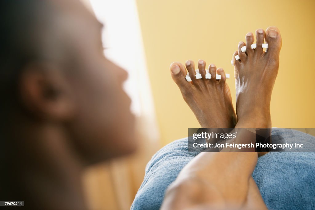 African man getting pedicure