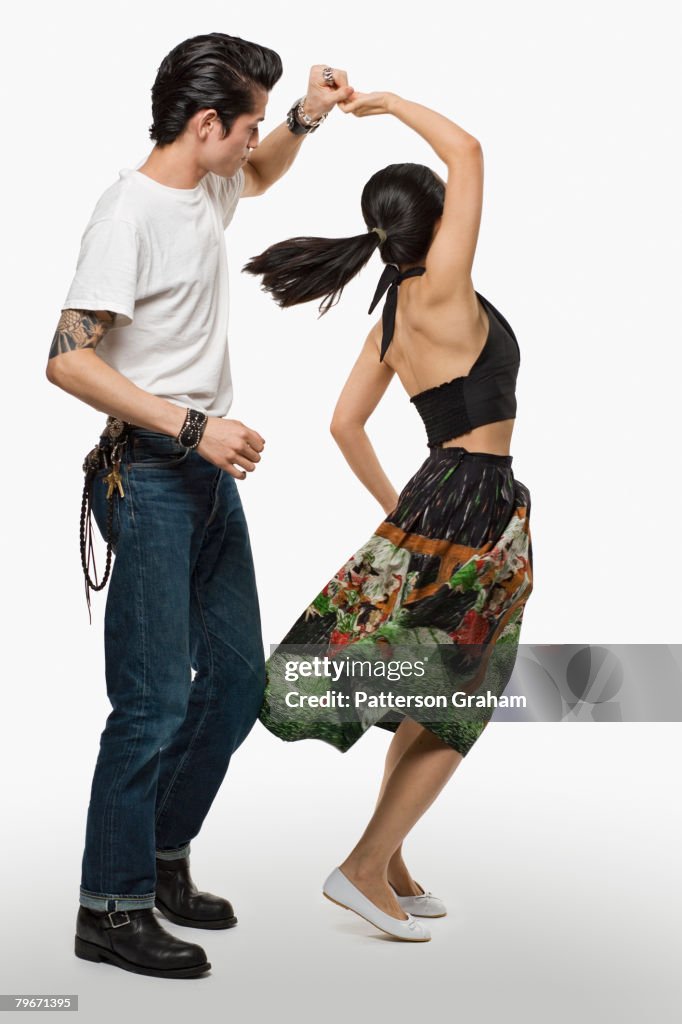 Asian couple dancing