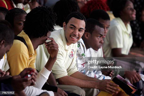 New Orleans Hornets Chris Paul teams with the Jordan Brand and donates the Jordan CP signature shoe to Sarah T. Reed High School and recognizes their...