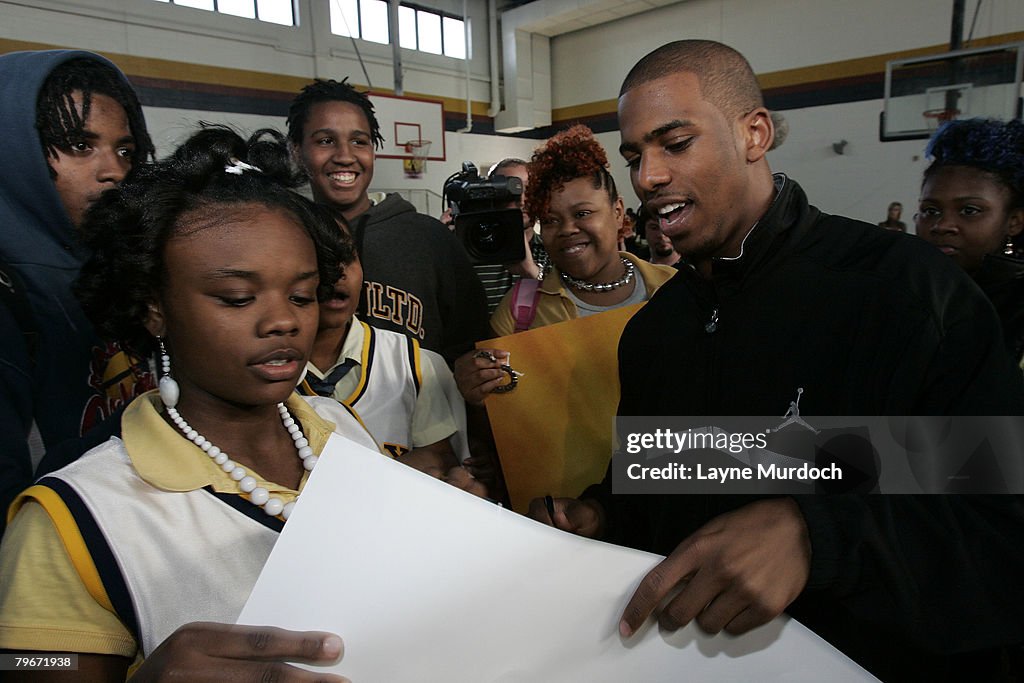 Chris Paul Donates Jordan CP Signature Shoe to School