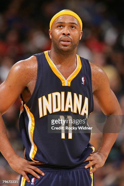 Jamaal Tinsley of the Indiana Pacers looks on during the NBA game against the Golden State Warriors on January 13, 2008 at Oracle Arena in Oakland,...