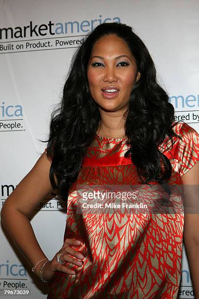 Kimora Lee Simmons attends the Market America Leadership School at the American Airlines Arena on February 8, 2008 in Miami, Florida.