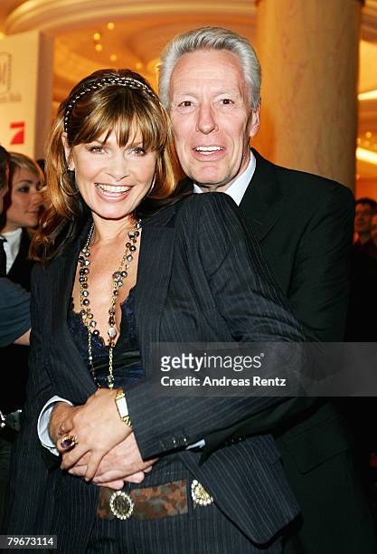 Maren Gilzer and husband Egon F. Freiheit attend 'Movie Meets Media' as part of the 58th Berlinale Film Festival at the Grand Hyatt Hotel on February...