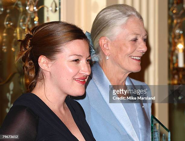 Kelly Macdonald and Vanessa Redgrave attend the Awards Of The London Film Critics' Circle at the Grosvenor House Hotel, on February 8, 2008 in...