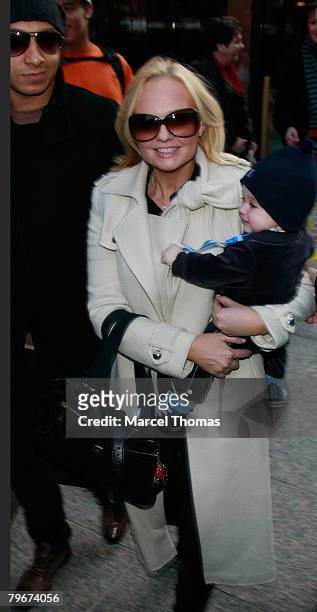 Singer Emma "Baby Spice" Bunton sighting shopping at the GUCCI store on 5th Avenue with son Beau Lee Jones and partner Jade Jones on February 08 2008...