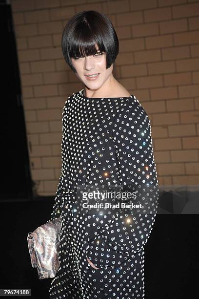 Actress Selma Blair attends the Marc Jacobs Fall 2008 fashion show during Mercedes-Benz Fashion Week Fall 2008 at the New York State Armory on...