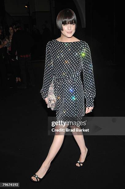 Actress Selma Blair attends the Marc Jacobs Fall 2008 fashion show during Mercedes-Benz Fashion Week Fall 2008 at the New York State Armory on...