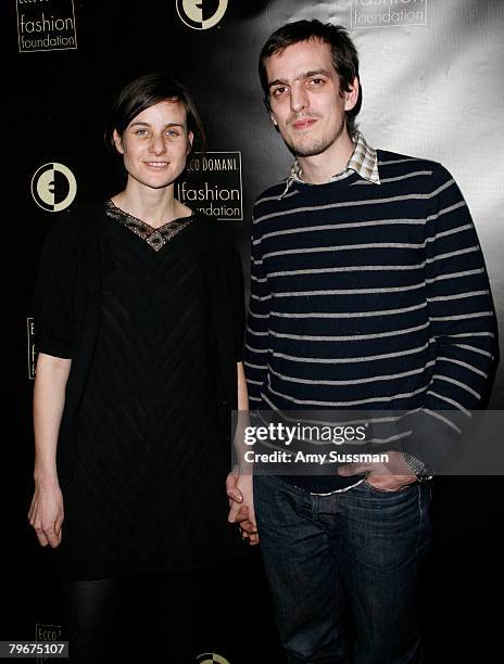 Lyell-Emma Fletcher and Michael Kresse attend the after-party for Ecco Domani Fashion Foundation 2008 winners at Suzie Wong's on February 8, 2008 in...