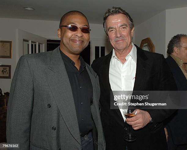 Actors J.D. Hawkins and Eric Braeden attend the after party following the premiere of Gudegast - Braeden's "The Man Who Came Back" at a private...