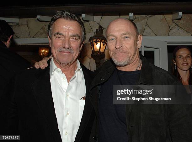 Actors Eric Braeden and Corbin Bernsen attend the after party following the premiere of Gudegast - Braeden's "The Man Who Came Back" at a private...