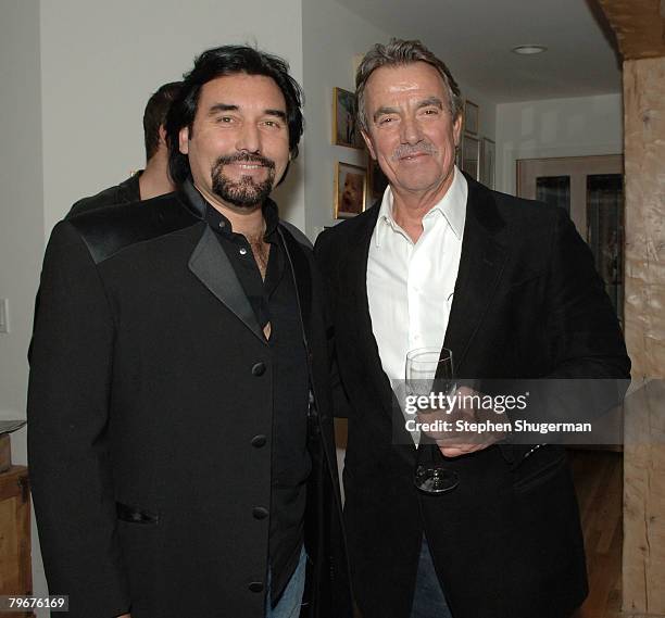 Actors John Castellanos and Eric Braeden attend the after party following the premiere of Gudegast - Braeden's "The Man Who Came Back" at a private...