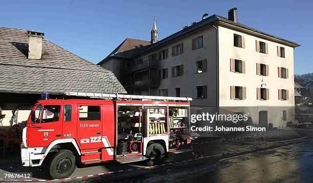 The Vinzenheim, home for the elderly, is seen after a night time fire catastrophy on February 9, 2008 in Egg near Bregenz, Austria. Eleven...