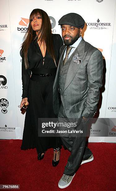 Singer Janet Jackson and Jermaine Dupri attend Jermaine Dupri's Pre-Grammy Party at Central Hollywood Lounge on February 8, 2008 in Hollywood,...