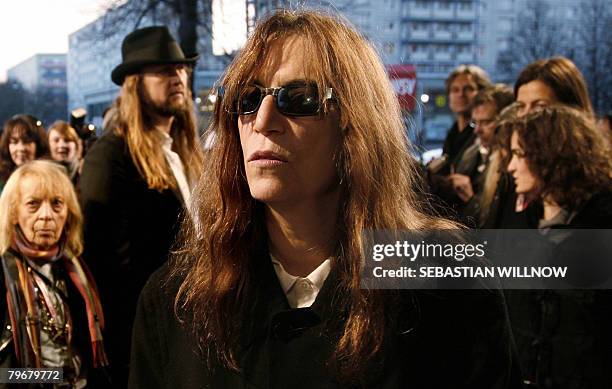 Singer Patti Smith and US director Steven Sebring arrive at the Kino International to give interviews about their movie "Patti Smith: Dream of Life"...