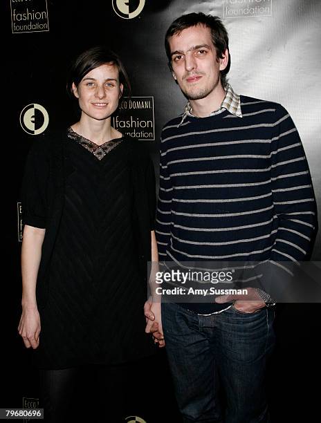 Lyell-Emma Fletcher and Michael Kresse attend the after-party for Ecco Domani Fashion Foundation 2008 winners at Suzie Wong's on February 8, 2008 in...