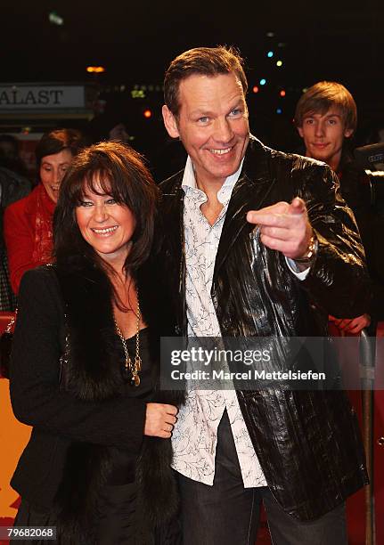 Manuela Maske and Henry Maske attend the 'Transsiberian' Premiere as part of the 58th Berlinale Film Festival at the Berlinale Palast on February 9,...