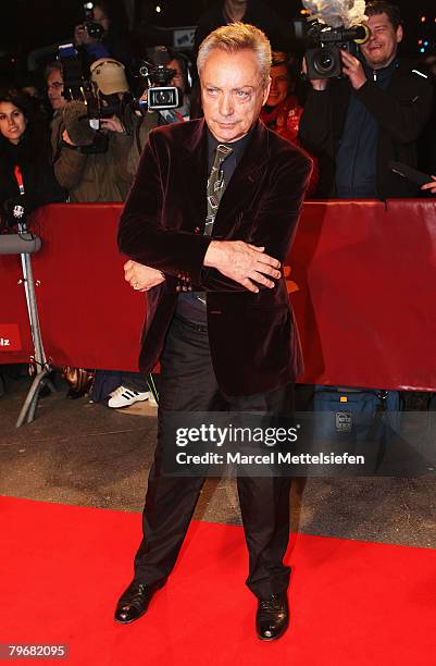 Udo Kier attends the "Transsiberian" premiere during day three of the 58th Berlinale International Film Festival held at the Berlinale Palast on...