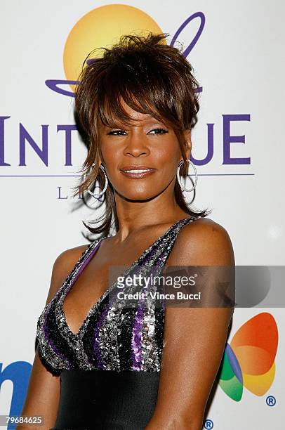 Singer Whitney Houston arrives at the Legendary Clive Davis Pre-Grammy Party held at the Beverly Hilton Hotel on February 9, 2008 in Beverly Hills,...