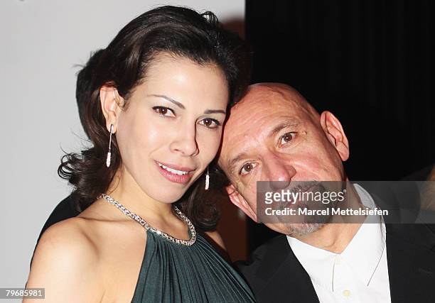 Sir Ben Kingsley and wife Daniela Lavender attend the 'Transsiberian' Party as part of the 58th Berlinale Film Festival at the Arctic Palace on...