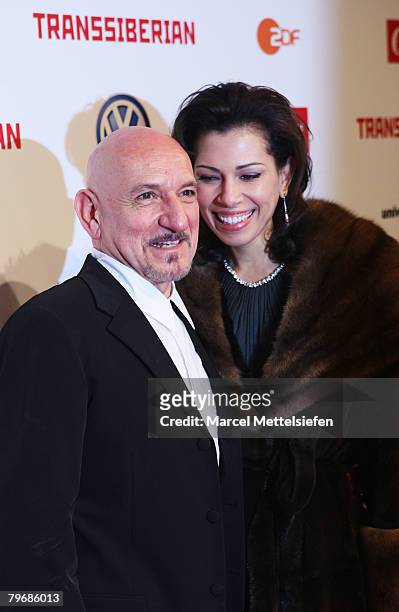 Sir Ben Kingsley and wife Daniela Lavender attend the 'Transsiberian' Party as part of the 58th Berlinale Film Festival at the Arctic Palace on...
