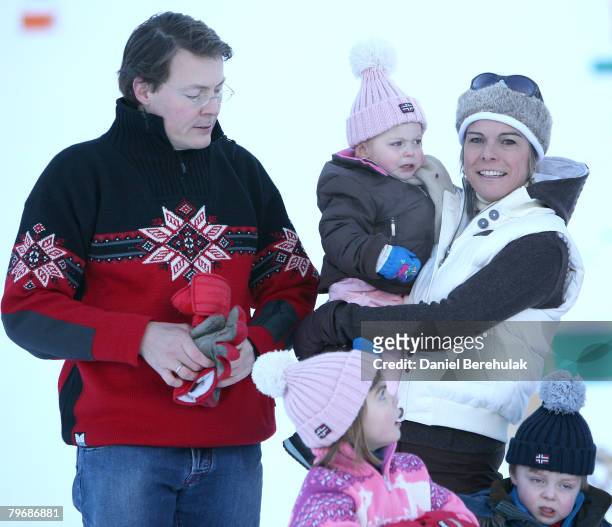 Princess Laurentien of the Netherlands , holds her daughter, Countess of Orange Leonore as the Count of Orange Claus-Casimir, Prince Constantijn and...