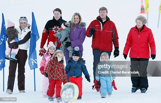 Members of the Dutch royal family Princess Laurentien , her children Count of Orange Claus-Casimir, Countess of Orange Leonore and Countess of Orange...