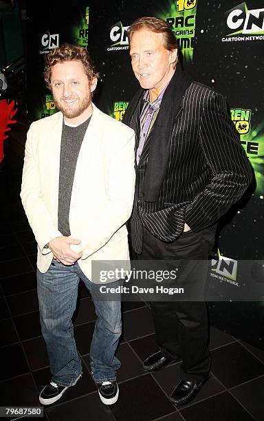 Director Alex Winter and actor Lee Majors arrive at the UK premiere of 'Ben 10: Race Against Time' at the Vue cinema, Leicester Square on February...